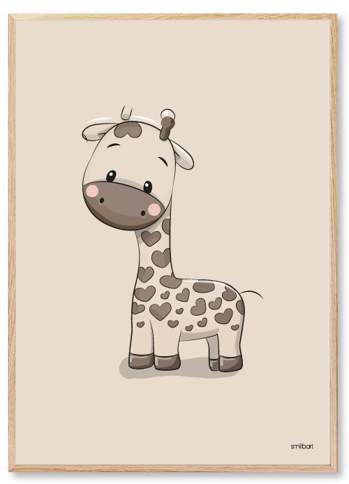 Barnposters Giraff Brun Barntavlor Barnposters Giraff Brun Barntavlor