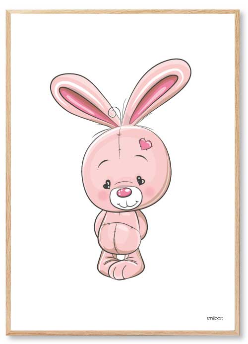 Barnposters Kanin Rosa Barntavlor Barnposters Kanin Rosa Barntavlor